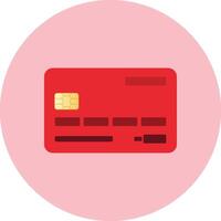 Simple Red Debit Card Circle Icon vector