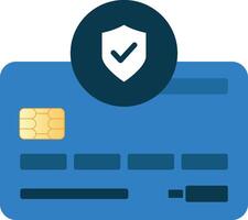 Blue Simple Debit Card with Save Icon vector