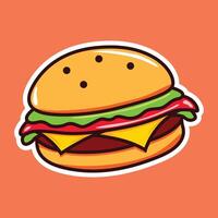 Hand-Drawn Drawing of Hamburger vector