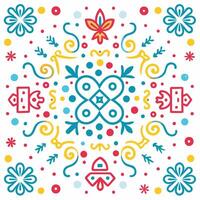 colorful mexican pattern design illustration vector