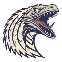 an angry eagle head with its mouth open vector
