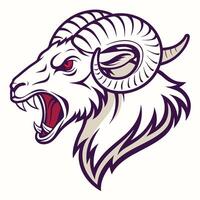a ram head with its mouth open vector