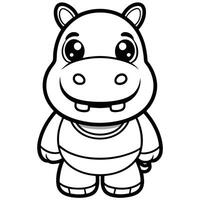 a cartoon hippo with a smile on its face vector