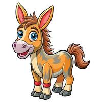cartoon donkey with a red band on its head vector