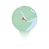 Eritrea map, stylish location icon with Eritrea map and flag. vector
