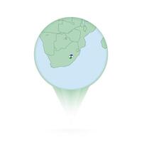 Lesotho map, stylish location icon with Lesotho map and flag. vector
