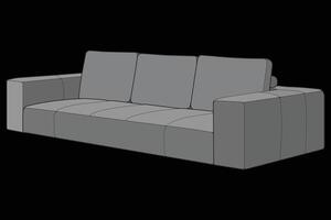 Sofa or couch color block illustration. color block furniture for living room. Illustration isolated. vector