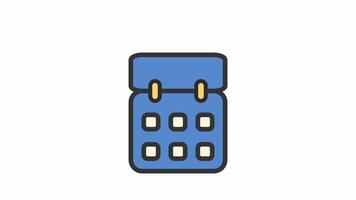 Flat design calendar 2d animation concept of calendar date change, illustrating time management video