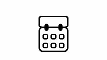 black calendar 2d animation concept of calendar date change, illustrating time management video