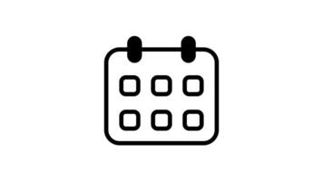 black calendar 2d animation concept of calendar date change, illustrating time management video