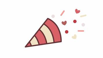 Confetti with heart decoration, suitable for couple and valentine, animated footage looping in flat design style and white background video