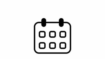 black calendar 2d animation concept of calendar date change, illustrating time management video