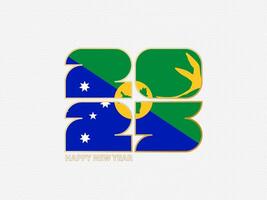 Abstract numbers 2025 with flag of Christmas Island. vector