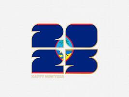 Abstract numbers 2025 with flag of Guam. vector
