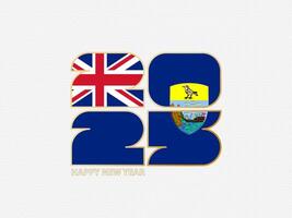Abstract numbers 2025 with flag of Saint Helena. vector