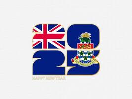 Abstract numbers 2025 with flag of Cayman Islands. vector