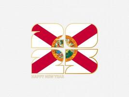 Abstract numbers 2025 with flag of Florida. vector