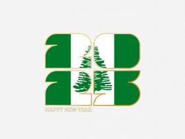 Abstract numbers 2025 with flag of Norfolk Island. vector