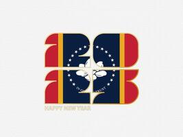 Abstract numbers 2025 with flag of Mississippi. vector
