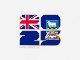Abstract numbers 2025 with flag of Falkland Islands. vector