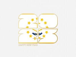 Abstract numbers 2025 with flag of Rhode Island. vector