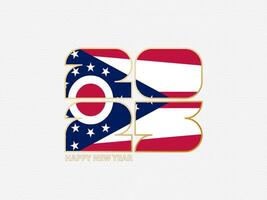 Abstract numbers 2025 with flag of Ohio. vector
