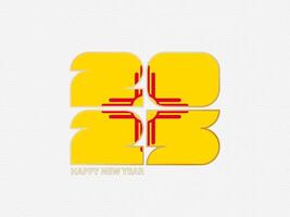 Abstract numbers 2025 with flag of New Mexico. vector