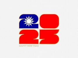 Abstract numbers 2025 with flag of Taiwan. vector