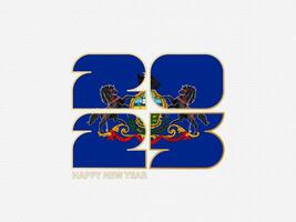 Abstract numbers 2025 with flag of Pennsylvania. vector