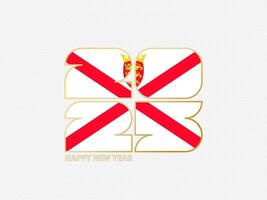 Abstract numbers 2025 with flag of Jersey. vector
