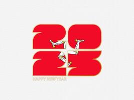 Abstract numbers 2025 with flag of Isle of Man. vector