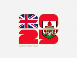 Abstract numbers 2025 with flag of Bermuda. vector