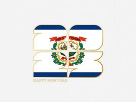 Abstract numbers 2025 with flag of West Virginia. vector