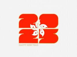 Abstract numbers 2025 with flag of Hong Kong. vector