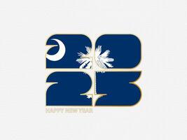 Abstract numbers 2025 with flag of South Carolina. vector