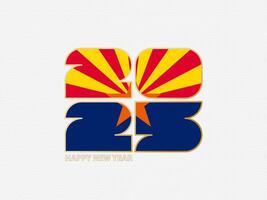 Abstract numbers 2025 with flag of Arizona. vector