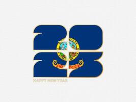 Abstract numbers 2025 with flag of Idaho. vector
