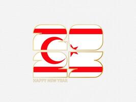 Abstract numbers 2025 with flag of Northern Cyprus. vector