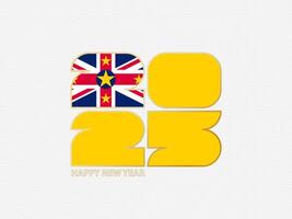 Abstract numbers 2025 with flag of Niue. vector