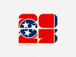 Abstract numbers 2025 with flag of Tennessee. vector