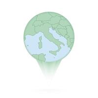 Vatican City map, stylish location icon with Vatican City map and flag. vector