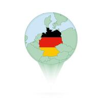Germany map, stylish location icon with Germany map and flag. vector
