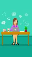 Office Operator With Headset Talking With Clients On Vertical 2D Cartoon Animation video