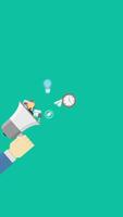 Megaphone With Cloud Of Colorful Application On Vertical 2D Cartoon Animation video
