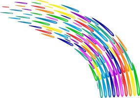 abstract rainbow colored wavy lines on white background vector