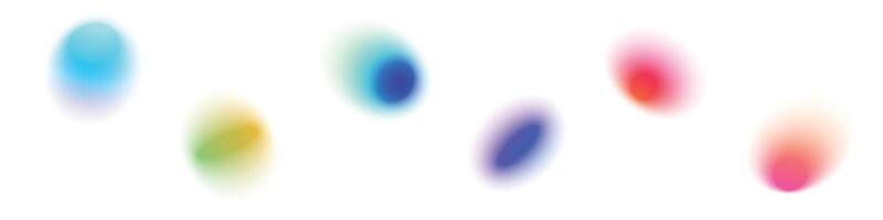 Y2K gradient shapes with blue blur colors. Abstract, fluid color. Flat illustration isolated on white. vector