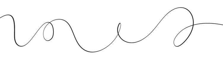 Abstract squiggly line pattern with wavy and irregular loops featuring thin curvy shapes isolated on white background vector