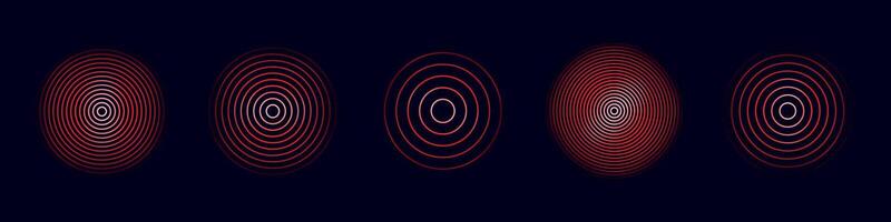 Abstract icon featuring red pain radiating on a white background for decoration design, illustrating radial stomach pain elements isolated on white background vector