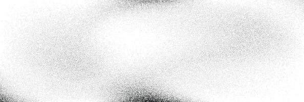Grainy noise background with gradient dots and stipple texture featuring sand and dust effect in black and white for a vintage tone isolated on white background vector