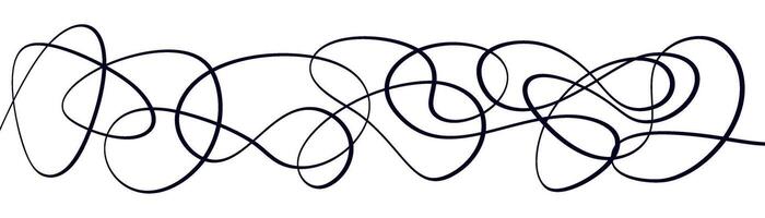 Swoosh and swash underline stroke with abstract wavy thin line featuring squiggle elements isolated on white background vector